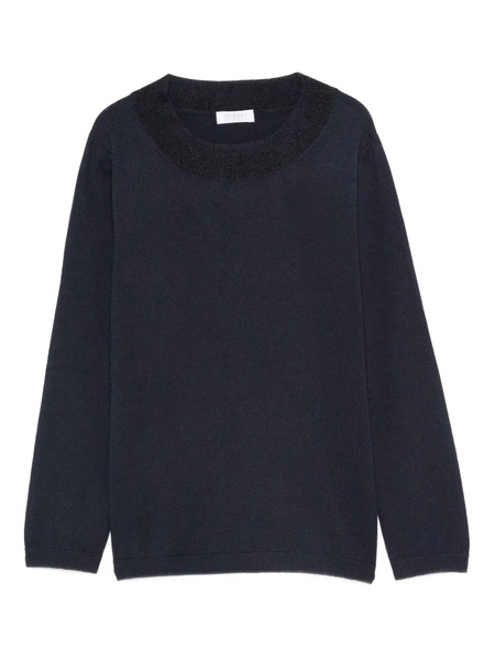  Barba Jersey Con Cuello Redondo - Azul 
