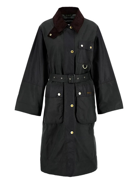  Barbour Abrigo Con Cinturón - Negro 