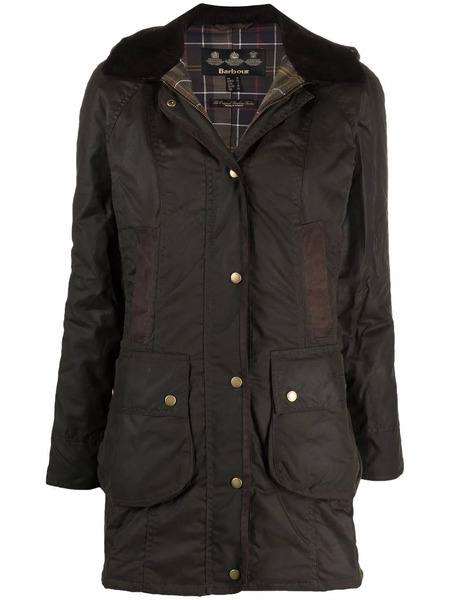  Barbour Abrigo Encerado Con Botones - Verde 