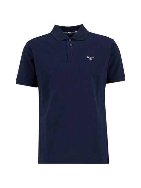  Barbour Polo Sutton Con Logo Bordado - Azul 