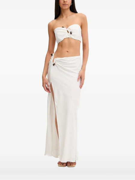  Bardot Bead-embellished Tie-back Top - Blanco 