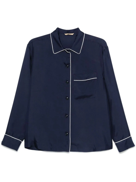  Barena Camisa Con Ribetes En Contraste - Azul 