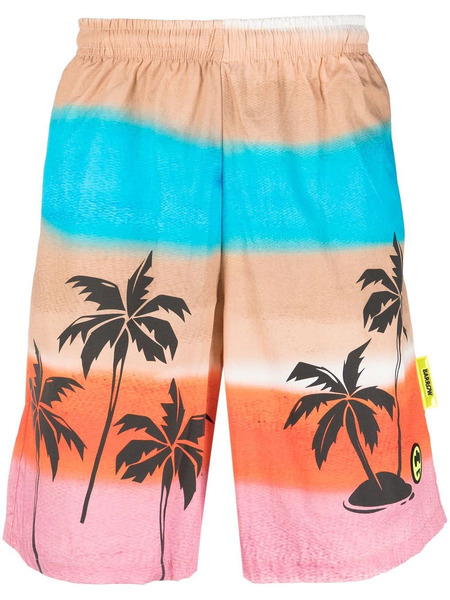  Barrow Bermudas Con Palmera Estampada - Azul 