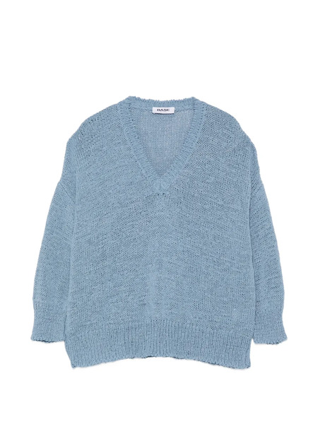  Base Jersey Con Cuello En V - Azul 