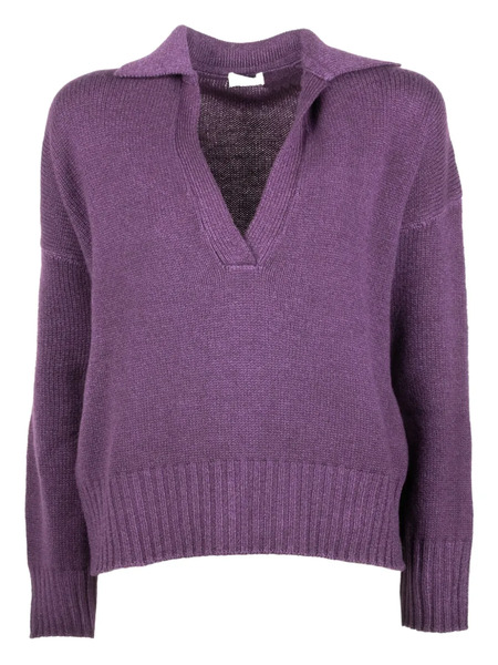  Base Milano Top Con Cuello De Polo - Morado 