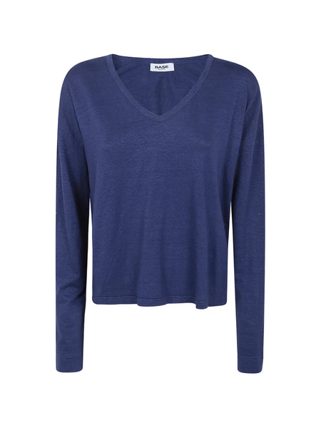  Base Ropa De Punto Con Cuello En V - Azul 