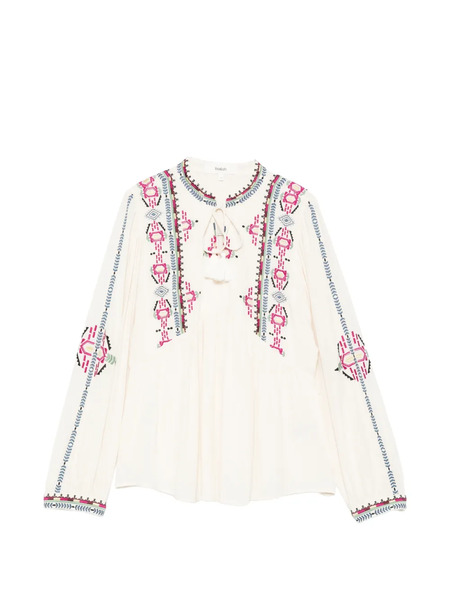  Ba&sh Blusa Bordada Con Borlas - Neutro 