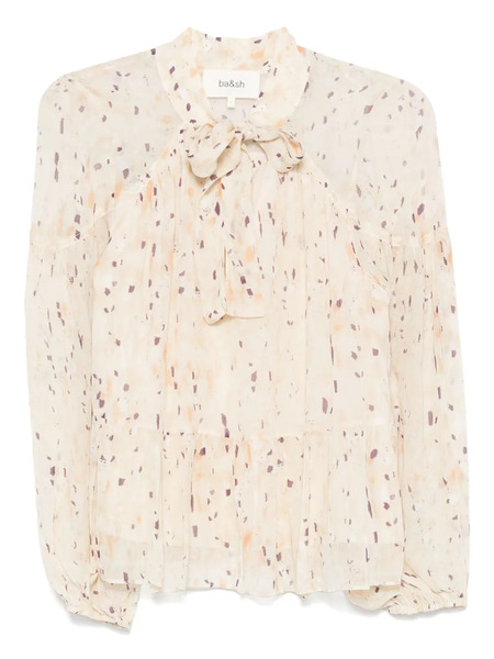  Ba&sh Blusa Kamala Estampada Con Lazo - Neutro 