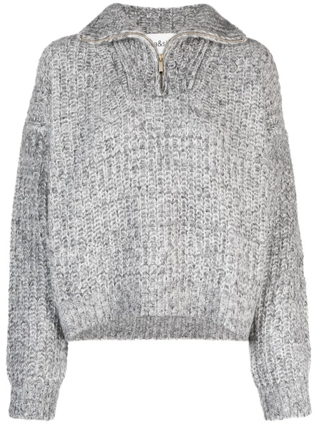  Ba&sh Jersey Con Cuello Alto - Gris 