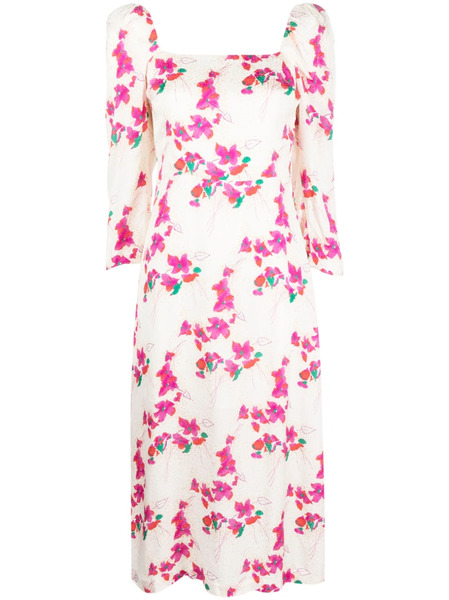  Ba&sh Vestido Con Motivo Floral - Blanco 