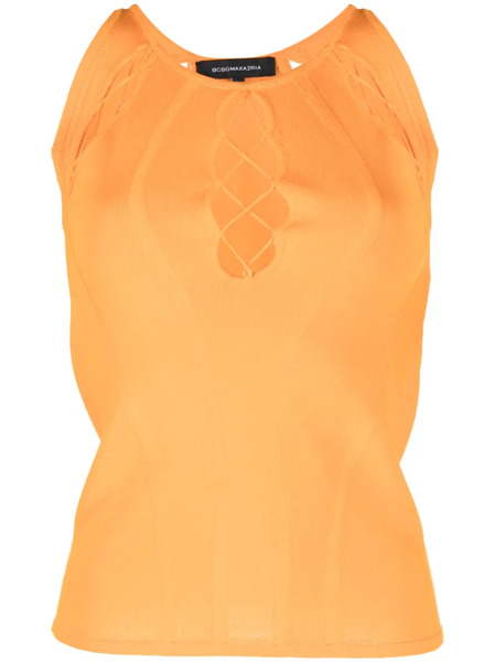  Bcbg Max Azria Top Con Cordones - Naranja 