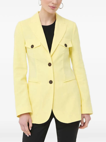  Beatrice B Button-up Flap-pocket Blazer - Amarillo 