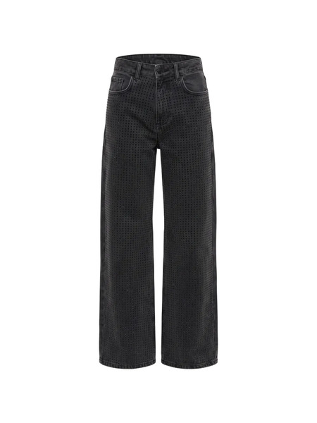  Benetton Vaqueros Anchos Con Apliques - Gris 