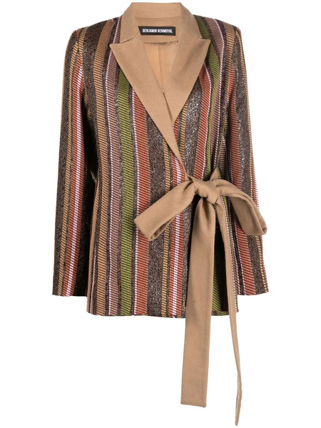  Benjamin Benmoyal Blazer A Rayas - Marrón 
