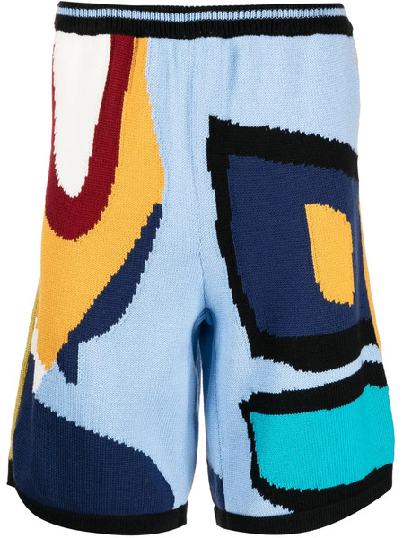  Bethany Williams Bermudas De Punto Con Estampado Abstracto - Azul 