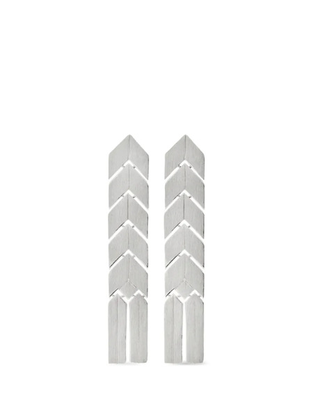  Bevza Pendientes Planos Con Espiga - Plateado 