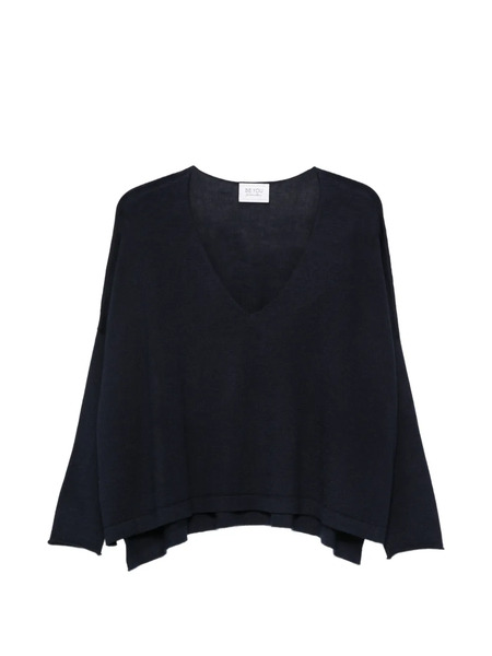  Beyou Jersey Con Cuello En V - Azul 