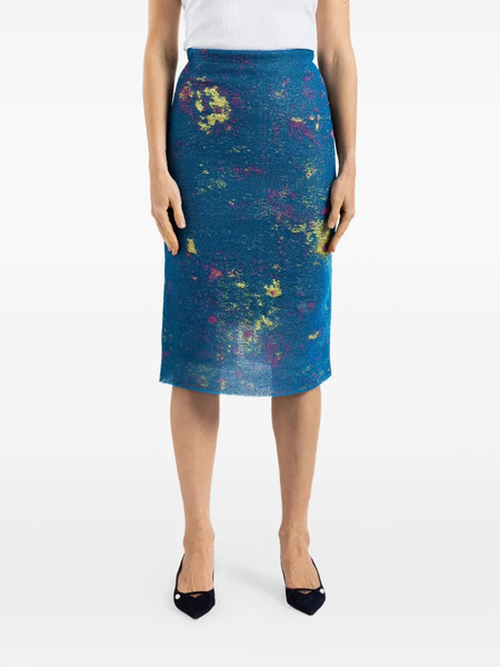  Bielo Falda Midi En Jacquard - Azul 