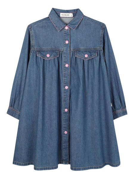  Billieblush Vestido Camisero Vaquero - Azul 