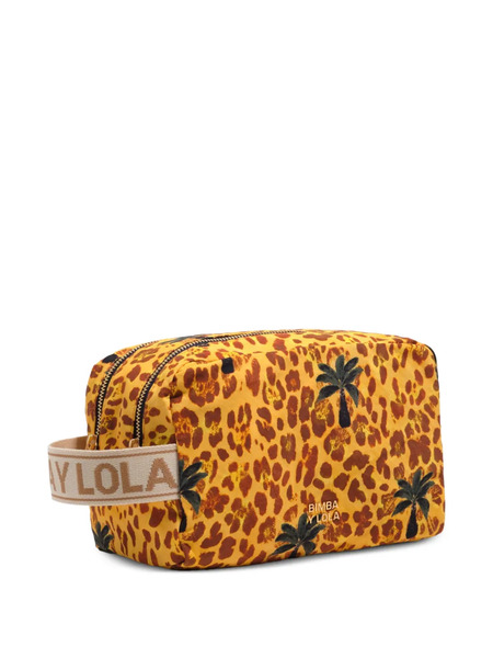  Bimba Y Lola Estuche De Maquillaje Grande Con Estampado De Leopardo - Amarillo 