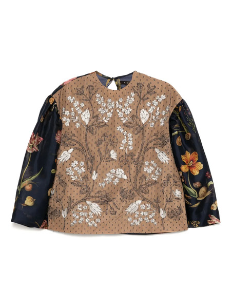  Biyan Blusa Con Detalles A Capas - Azul 