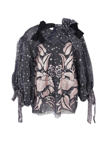  Biyan Blusa Con Manga Fruncida - Azul 
