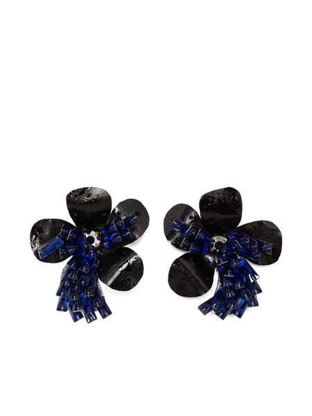  Biyan Pendientes Flower Con Borla - Negro 