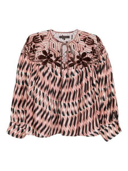  Biyan Top De Seda Con Estampado - Rosa 