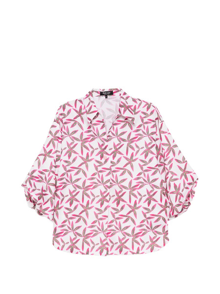  Blaklace Blusa Estampada De Manga Farol - Blanco 
