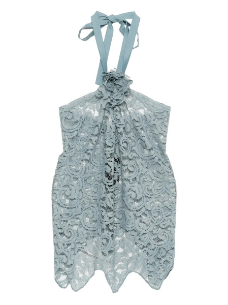  Blaklace Top Con Encaje Floral - Azul 