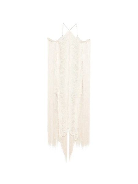  Bless Vestido Jade Con Flecos - Neutro 