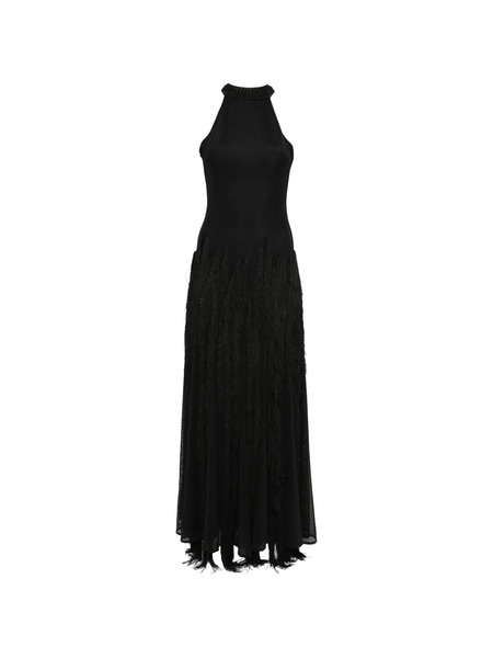  Bless Vestido Largo De Ganchillo - Negro 