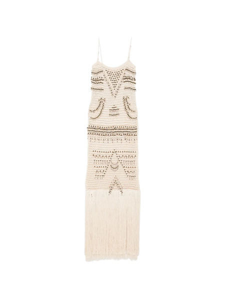  Bless Vestido Largo Takara Con Cuentas - Neutro 