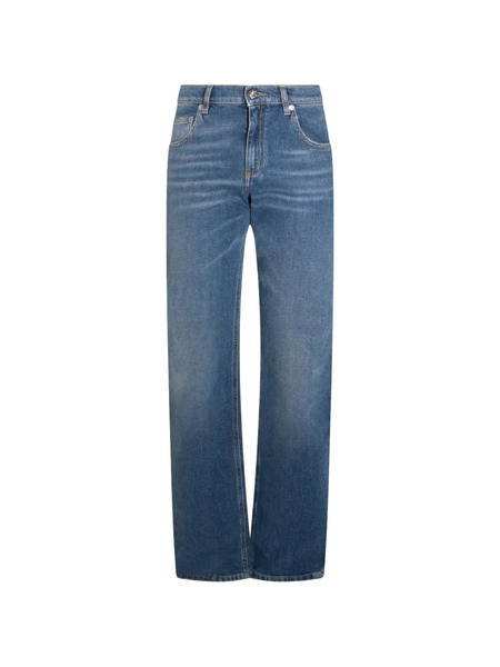  Blumarine Pantalones Rectos Con Efecto Envejecido - Azul 