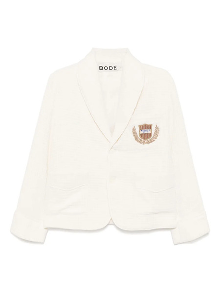  Bode Blazer Con Logo Bordado - Neutro 