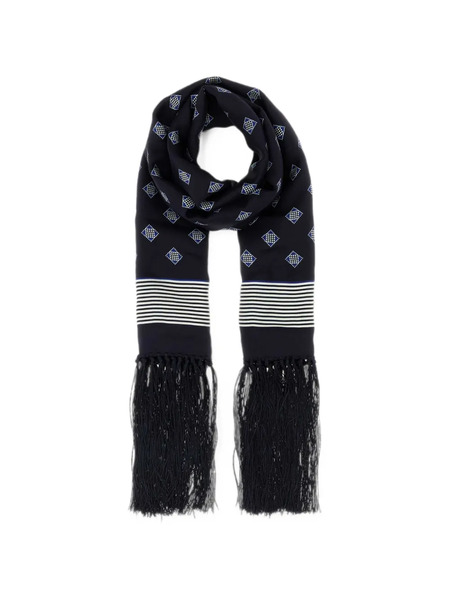  Bode Bufanda Foyer Diamond Con Flecos - Azul 