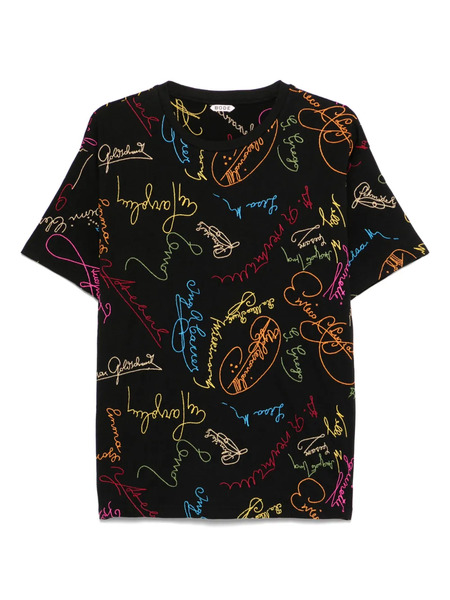  Bode Camiseta Signature Scrawl - Negro 