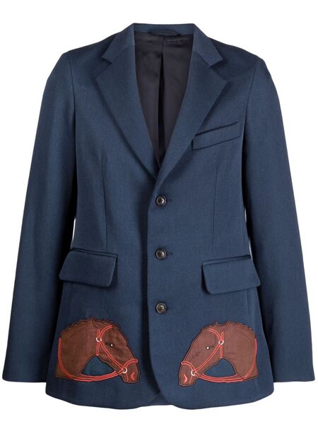  Bode Chaqueta De Traje Con Aplique Pony - Azul 