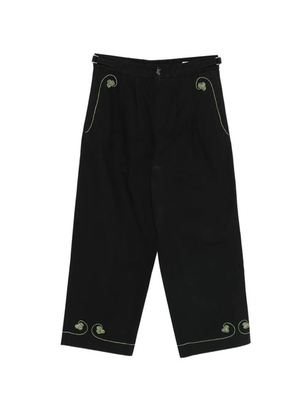  Bode Pantalones Lucky Draw Bordados - Negro 