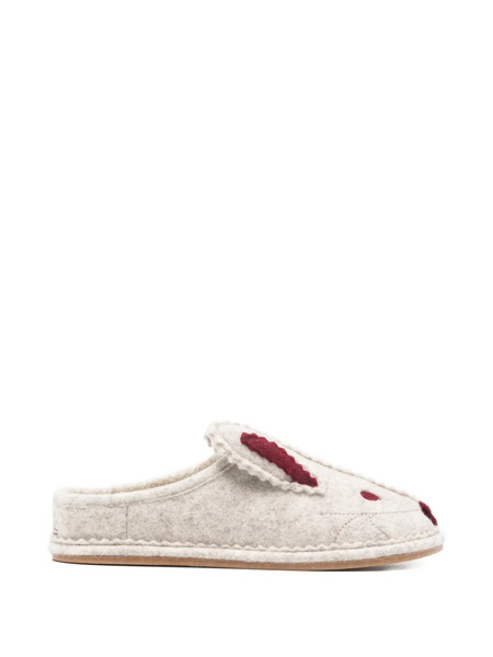  Bode Slippers Con Motivo De Conejo - Neutro 