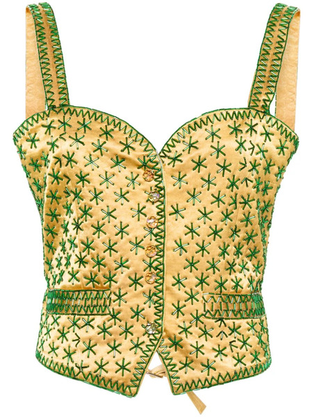  Bode Top Con Diseño Bordado - Amarillo 