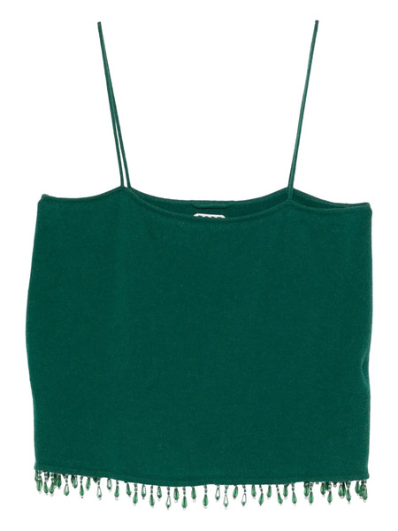  Bode Top Con Ribete De Cuentas - Verde 