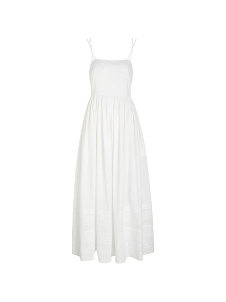  Bode Vestido Chamomile Bordado - Blanco 