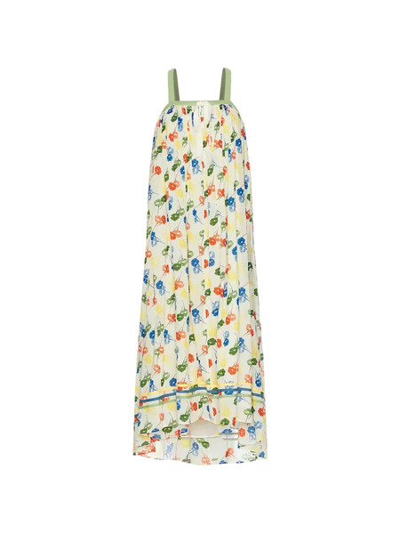  Bode Vestido Midi Con Sello Floral - Neutro 