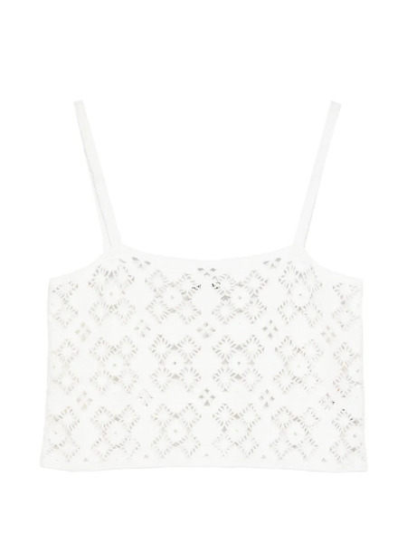  Bompard Top Con Diseño Calado - Blanco 