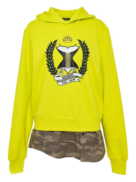  Bonbom Sudadera Con Capucha Y Efecto A Capas - Amarillo 