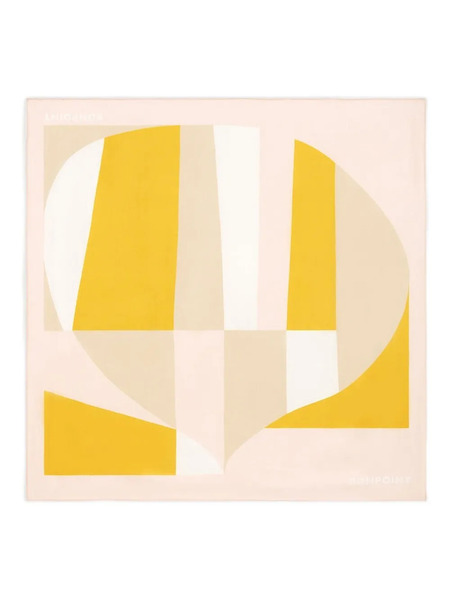  Bonpoint Fular De Seda Con Estampado Abstracto - Amarillo 
