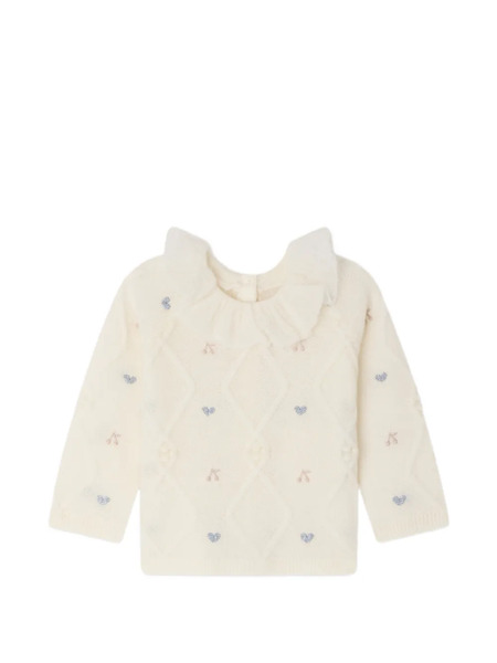  Bonpoint Jersey Jostina Con Volantes - Neutro 