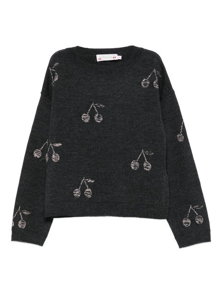  Bonpoint Top De Punto Con Aplique Del Logo - Gris 