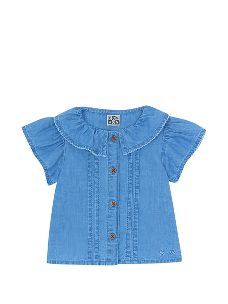  Bonton Blusa Nancy Con Volantes - Azul 